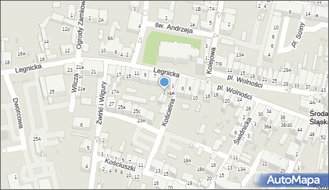 Środa Śląska, Legnicka, 3A, mapa Środa Śląska
