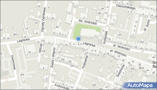 Środa Śląska, Legnicka, 7, mapa Środa Śląska