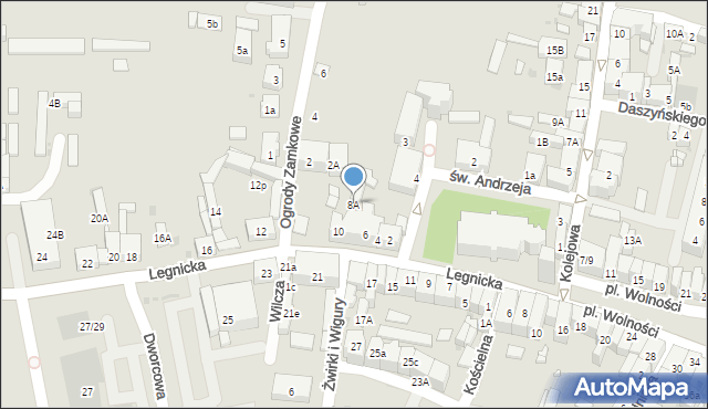 Środa Śląska, Legnicka, 8A, mapa Środa Śląska