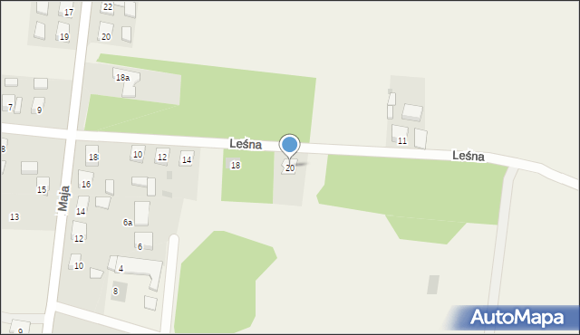 Stara Obra, Leśna, 20, mapa Stara Obra
