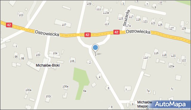 Starachowice, Lenartowska, 1, mapa Starachowic