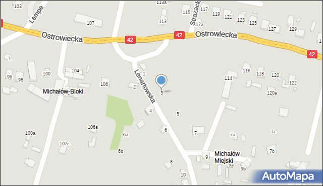 Starachowice, Lenartowska, 3, mapa Starachowic