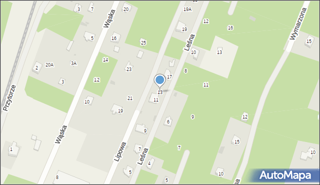 Stare Bosewo, Leśna, 13, mapa Stare Bosewo