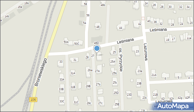 Stargard, Leśmiana Bolesława, 27aa, mapa Stargard