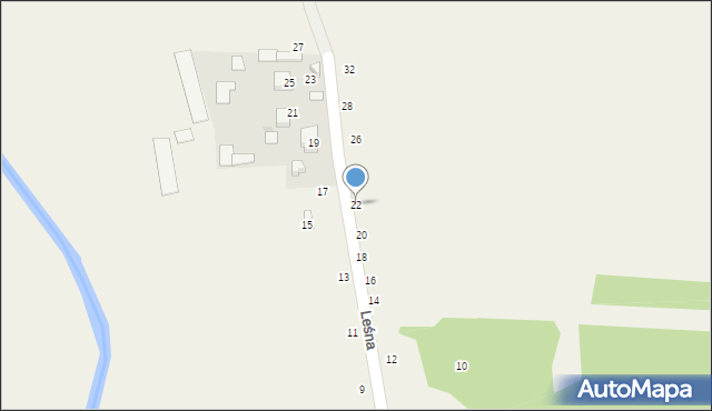 Stary Broniszew, Leśna, 22, mapa Stary Broniszew