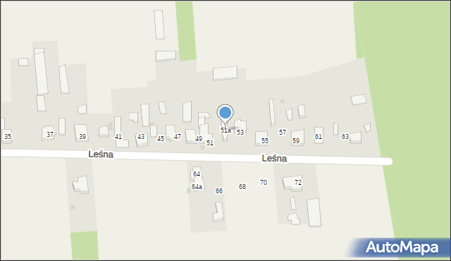 Stary Cykarzew, Leśna, 51a, mapa Stary Cykarzew