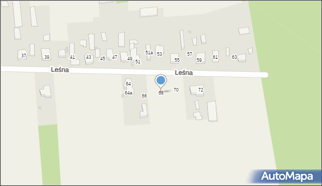 Stary Cykarzew, Leśna, 68, mapa Stary Cykarzew