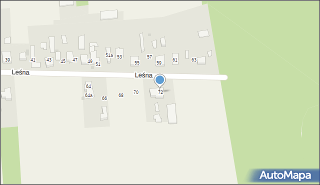 Stary Cykarzew, Leśna, 72, mapa Stary Cykarzew