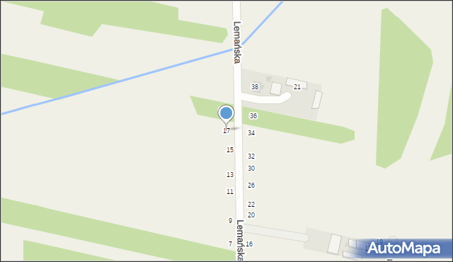 Stary Kocin, Lemańska, 17, mapa Stary Kocin