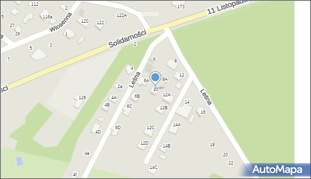 Staszów, Leśna, 10, mapa Staszów