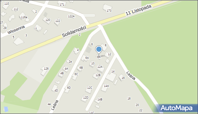 Staszów, Leśna, 8A, mapa Staszów