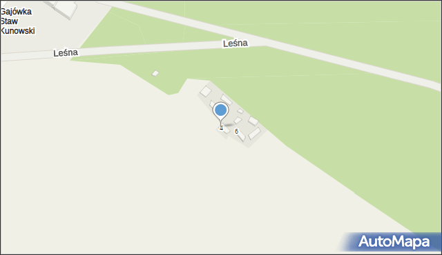 Staw Kunowski, Leśna, 4, mapa Staw Kunowski