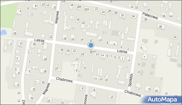 Stok Lacki-Folwark, Letnia, 15, mapa Stok Lacki-Folwark
