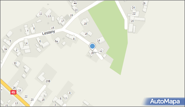Stradunia, Lesiany, 10, mapa Stradunia