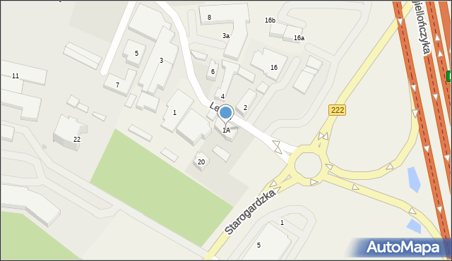 Straszyn, Leśna, 1A, mapa Straszyn