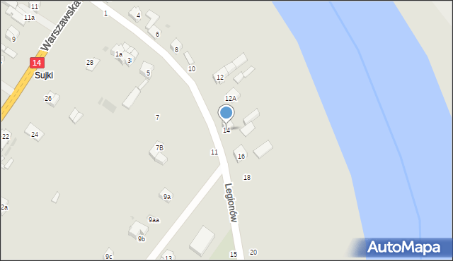 Stryków, Legionów, 14, mapa Stryków