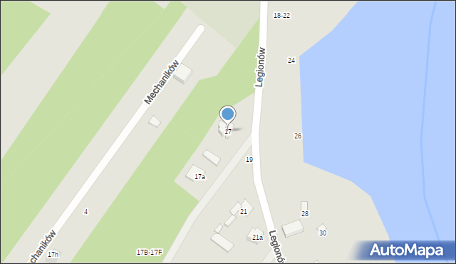 Stryków, Legionów, 17, mapa Stryków