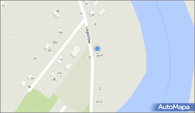 Stryków, Legionów, 20, mapa Stryków