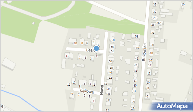 Strykowo, Leśna, 1, mapa Strykowo