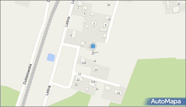 Strzebiń, Leśna, 10, mapa Strzebiń