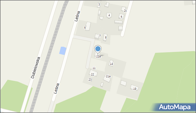 Strzebiń, Leśna, 11a, mapa Strzebiń