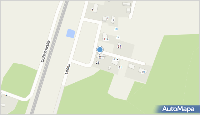 Strzebiń, Leśna, 22, mapa Strzebiń