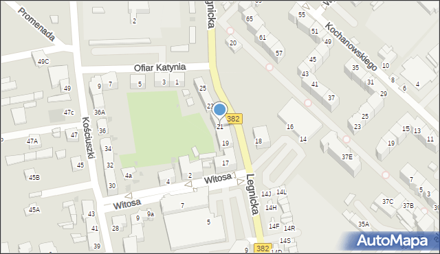 Strzegom, Legnicka, 21, mapa Strzegom