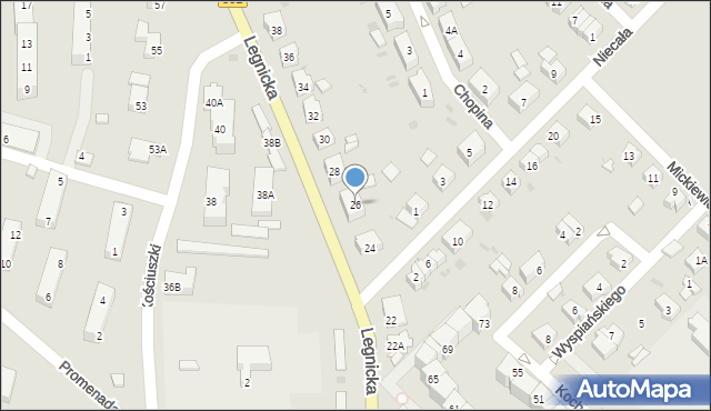 Strzegom, Legnicka, 26, mapa Strzegom