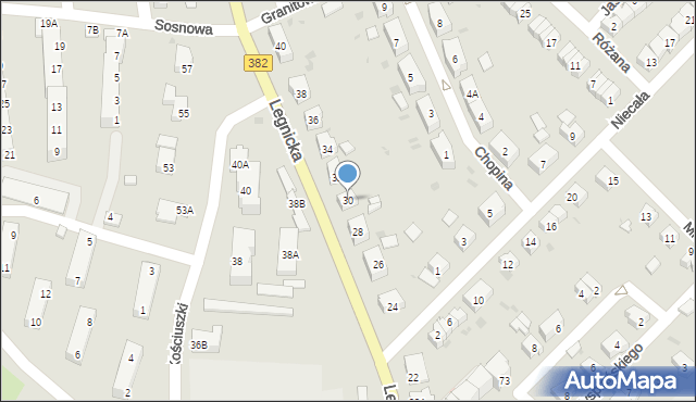 Strzegom, Legnicka, 30, mapa Strzegom