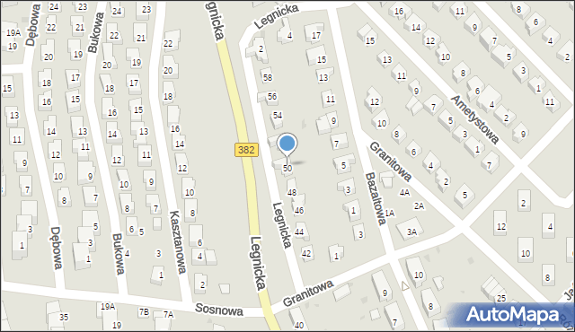 Strzegom, Legnicka, 50, mapa Strzegom