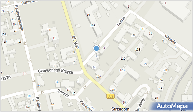 Strzegom, Leśna, 2, mapa Strzegom