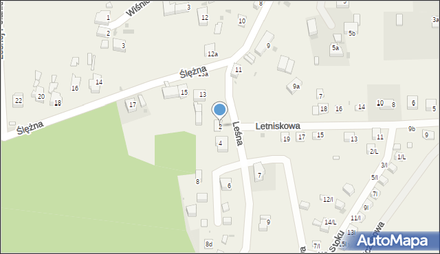 Strzegomiany, Leśna, 2, mapa Strzegomiany