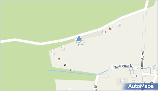 Strzegomiany, Leśnej Polanki, 11, mapa Strzegomiany