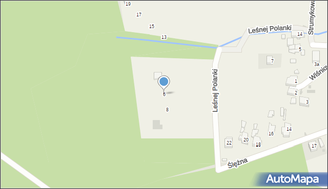 Strzegomiany, Leśnej Polanki, 6, mapa Strzegomiany