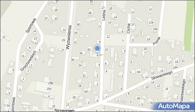 Strzegowo, Leśna, 7, mapa Strzegowo