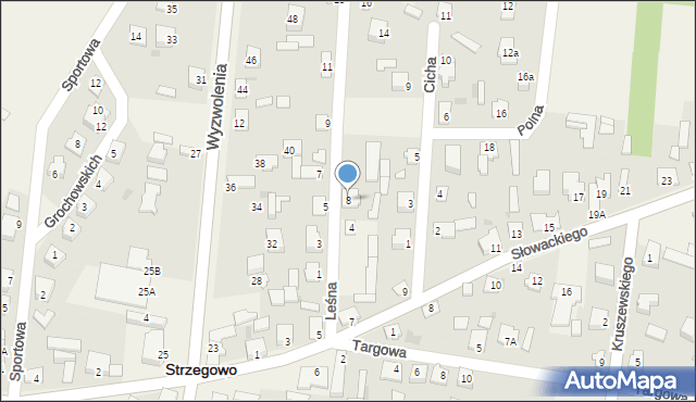 Strzegowo, Leśna, 8, mapa Strzegowo