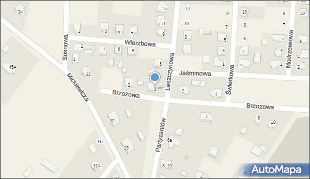 Strzegowo, Leszczynowa, 1, mapa Strzegowo