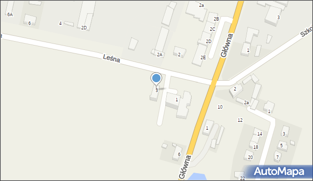 Strzelce, Leśna, 3, mapa Strzelce