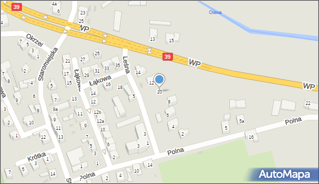 Strzelin, Leśna, 10, mapa Strzelin