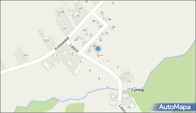 Sulechów, Leśna, 5, mapa Sulechów