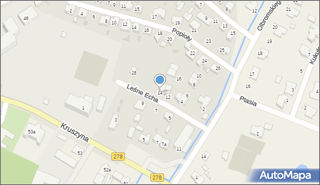 Sulechów, Leśne Echa, 14, mapa Sulechów