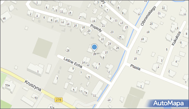 Sulechów, Leśne Echa, 16, mapa Sulechów