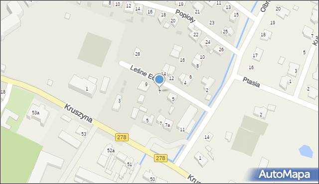 Sulechów, Leśne Echa, 7, mapa Sulechów