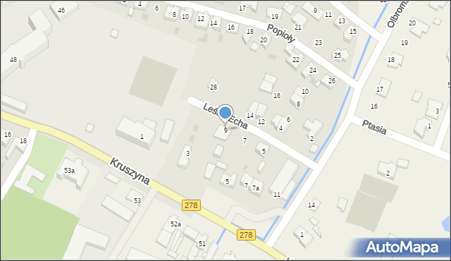 Sulechów, Leśne Echa, 9, mapa Sulechów