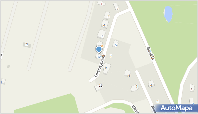 Sulęczyno, Leszczynowa, 12, mapa Sulęczyno