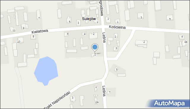 Sulejów, Leśna, 2, mapa Sulejów