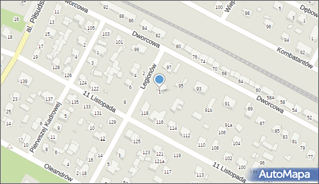 Sulejówek, Legionów, 1, mapa Sulejówek