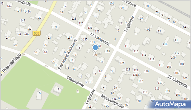 Sulejówek, Legionów, 10, mapa Sulejówek