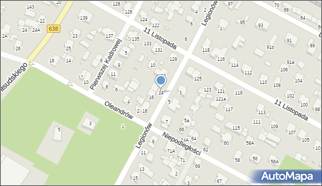 Sulejówek, Legionów, 14, mapa Sulejówek