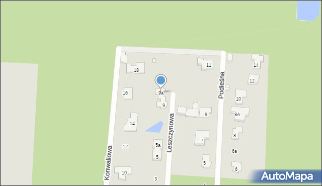 Sulejówek, Leszczynowa, 9a, mapa Sulejówek